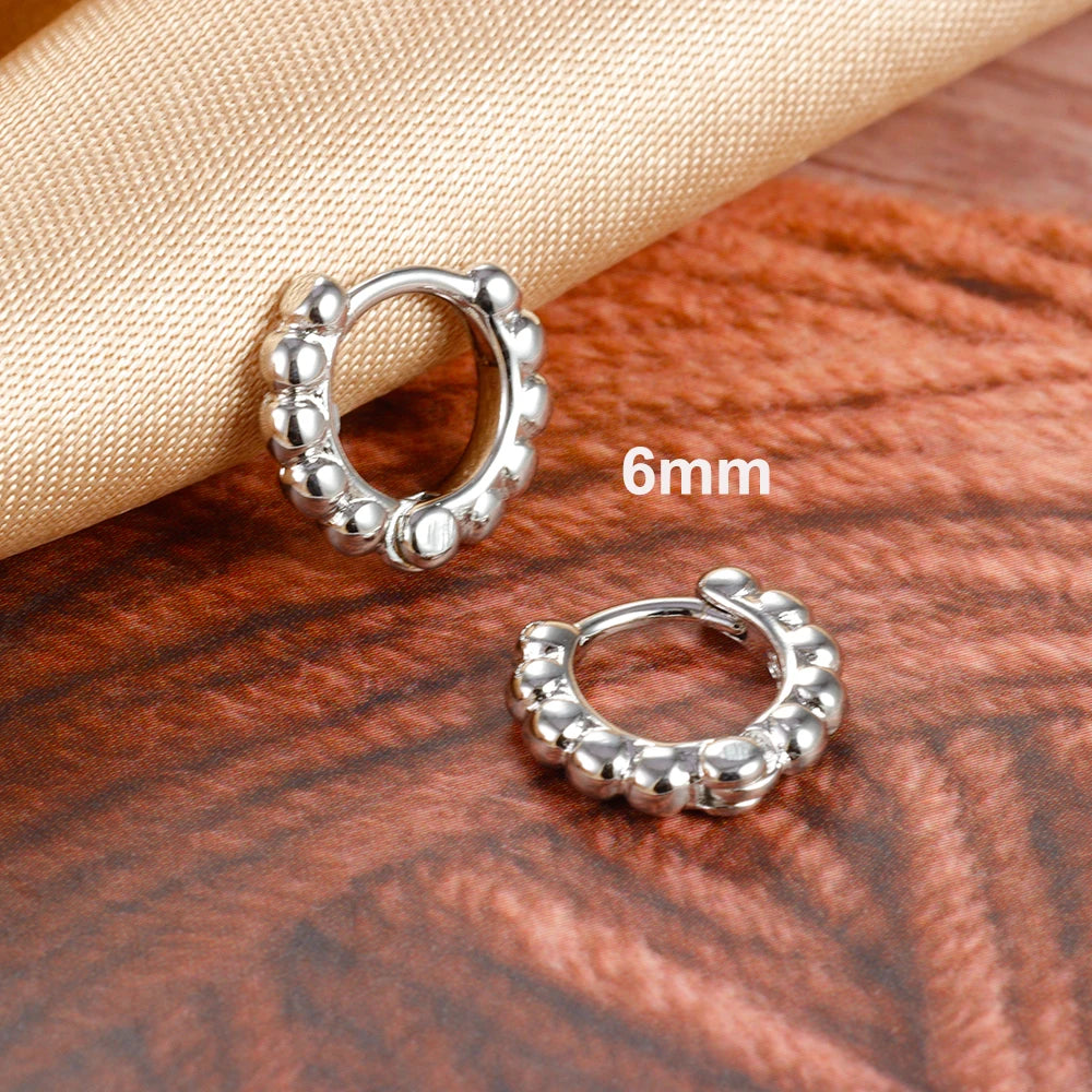 New Fashion Stainless Steel Flower Small Hoop Earrings Women Korean Crystal Zirconia Cartilage Earrings Piercing Jewelry