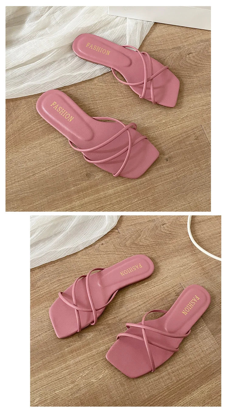 Double Toe Flip-flops Women 2026 Summer New Designer Slipper Shoes Female Casual Flat Fashion Causal Big Size Slippers Ladies