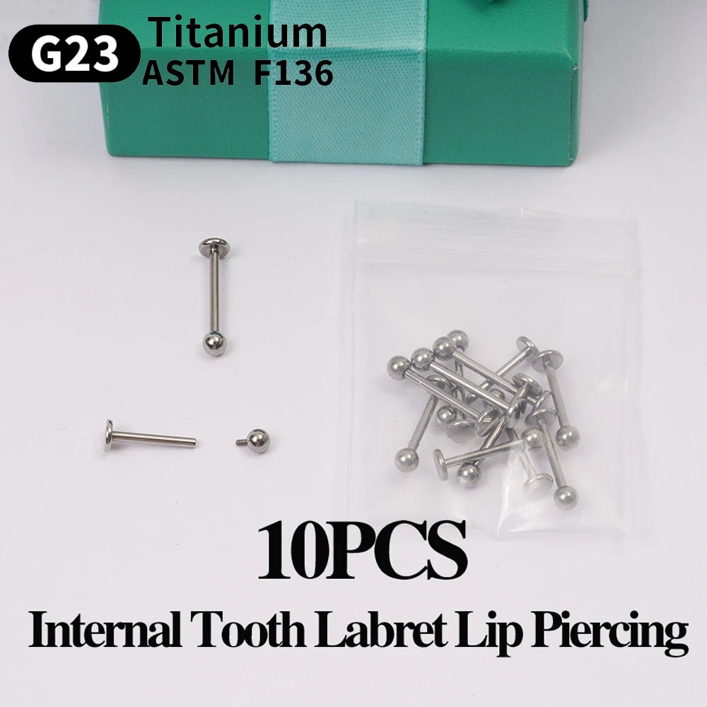 Wholesale 10PCS Eyebrow Piercing Jewelry Labret Lip Stud G23 Titanium Septum Piercing Nose Ring C rod Body Jewelry For Women