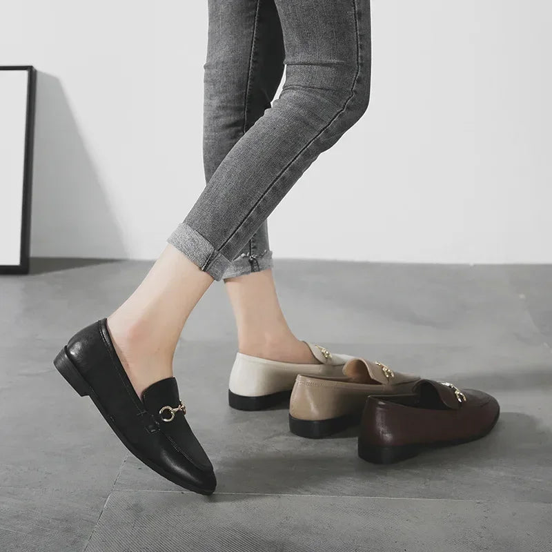Womens Shoes Flats Loafers Ladies Leather Brand Sneakers Women Designer Flat Ladies Shoes Woman Luxury Female Shoes for Women