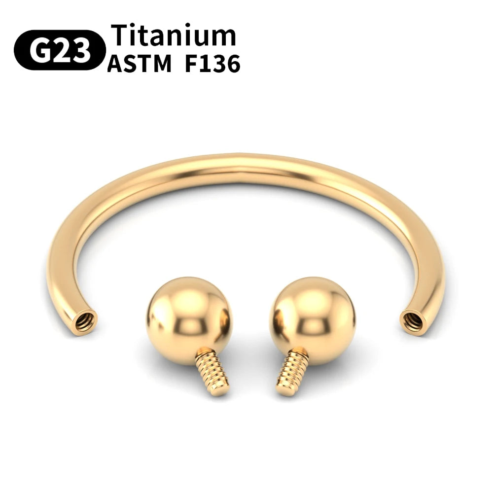 Wholesale 10PCS Eyebrow Piercing Jewelry Labret Lip Stud G23 Titanium Septum Piercing Nose Ring C rod Body Jewelry For Women