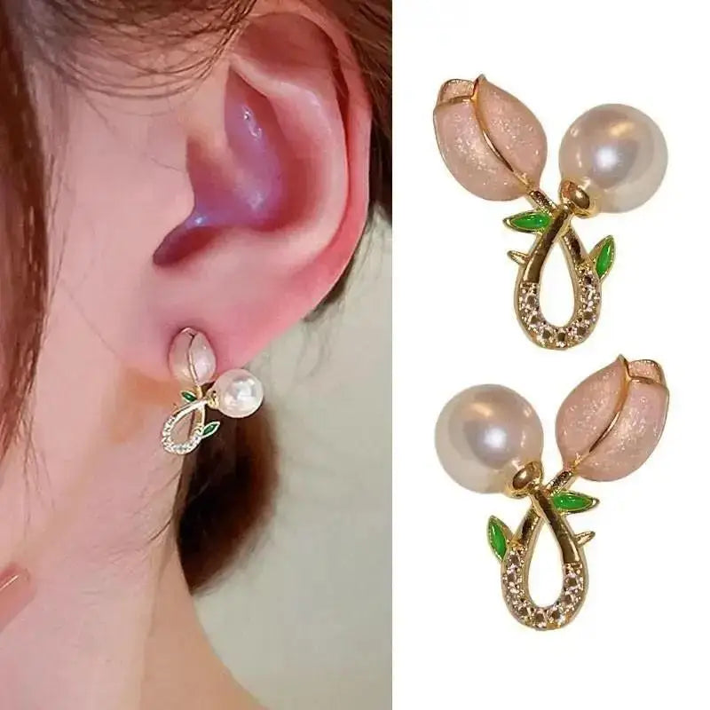 925 Silver Needle Korean Fashion Crystal Pearl Drop Earrings For Women Jewelry 2026 Trending New Luxury Zircon Women's Earrings