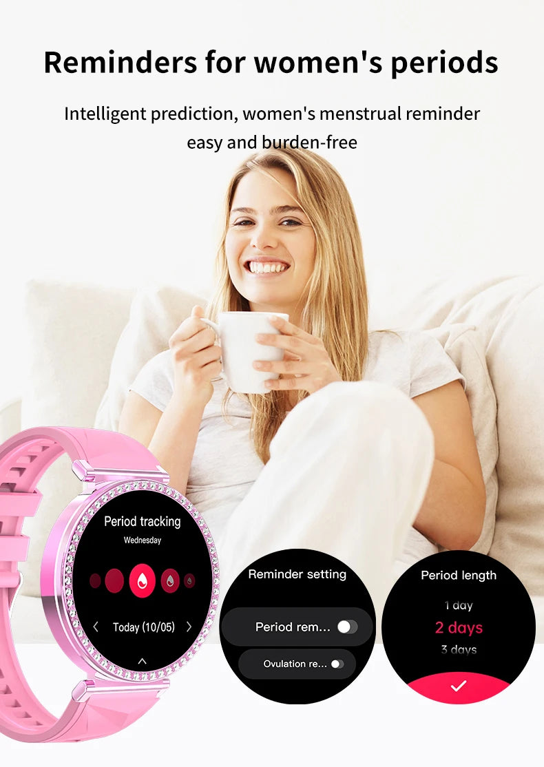 IYTSFY Smartwatch Luxury Fashion Female Physiological Reminder Bluetooth Music Women's Fashion Smart Watch Holiday Gift