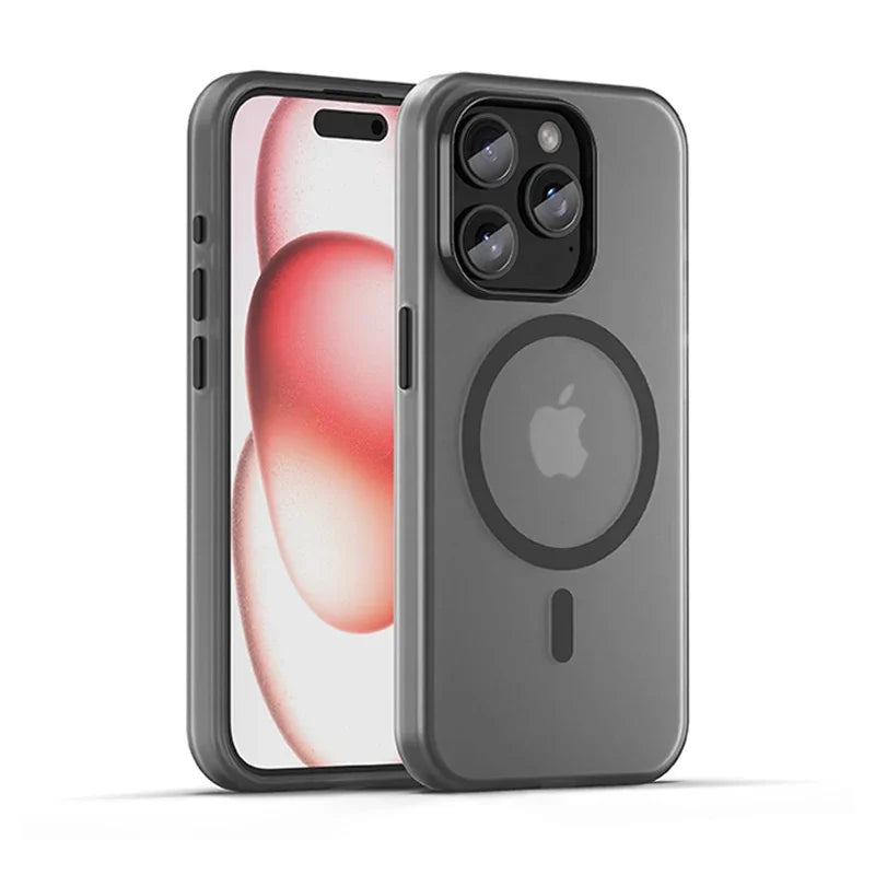 Matte touch magnetic phone case with a skin friendly feel For iPhone  15 14 12 13 Pro Max Shockproof Soft TPU Back Cover
