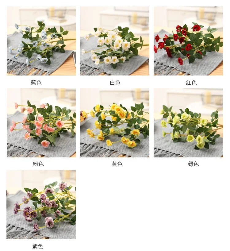 Artificial Silk Rose for Garden Decoration, Fake Bouquet, 15 Heads, Artificial Flowers, Christmas, Wedding, Home, Outdoor, 3Pcs