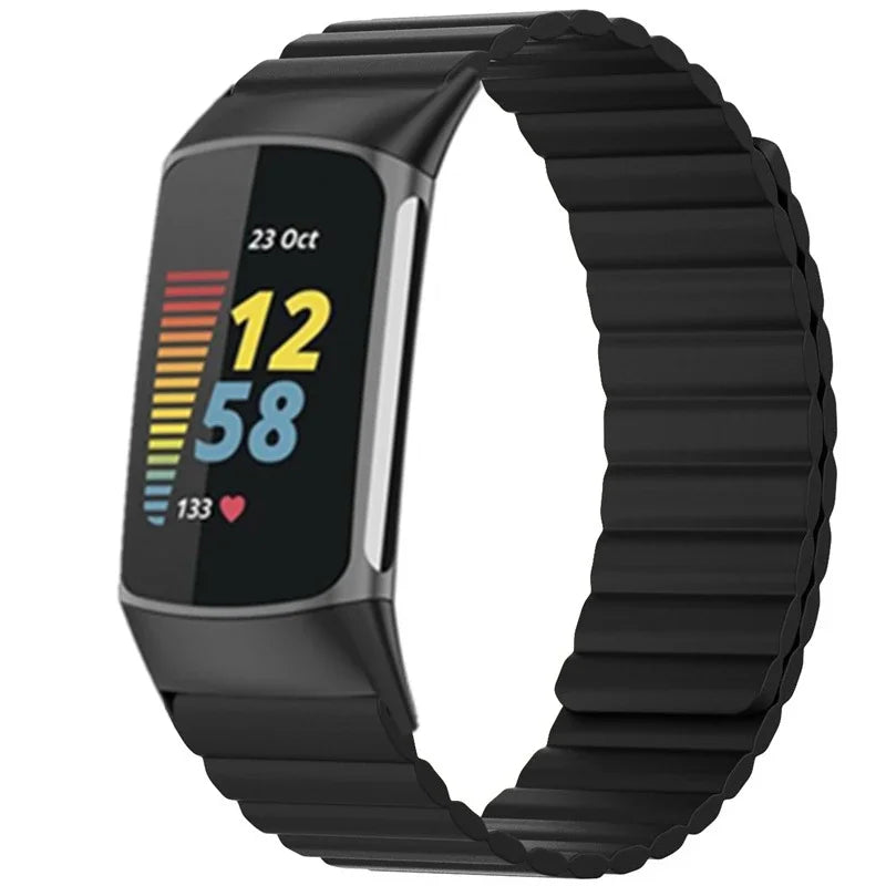 Wrist Strap For Fitbit charge 6 5 Magnetic Silicone Smart Watch Strap Wristband For Fit Bit Charge6 5 Belt Bracelet Accessories