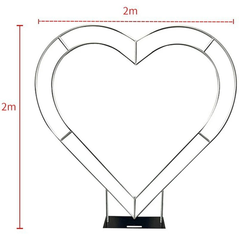 200CM Wholesale Artificial Silk Flower Red White Arched Heart Shaped Wedding Arched Rose Heart Shaped Arched Flower Background