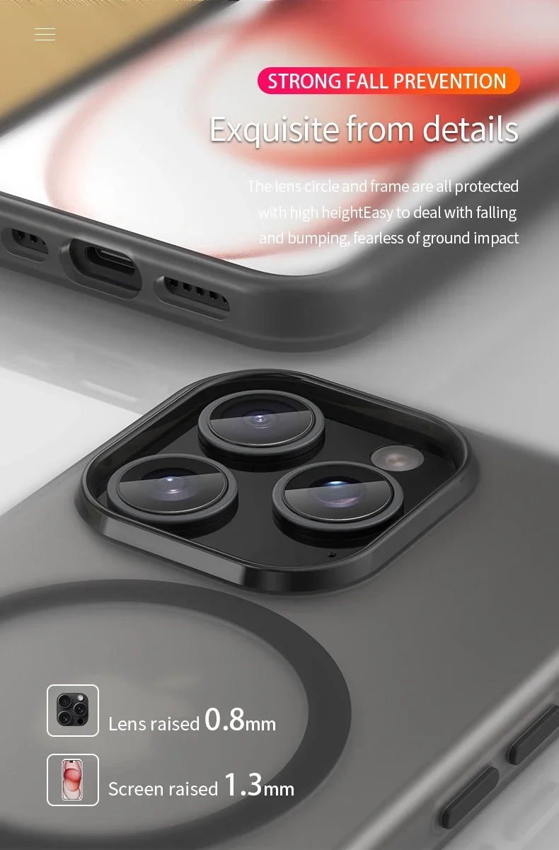 Matte touch magnetic phone case with a skin friendly feel For iPhone  15 14 12 13 Pro Max Shockproof Soft TPU Back Cover