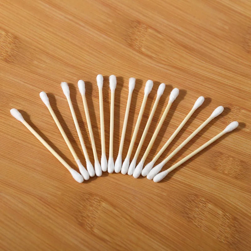 Double Head Wood Cotton Swab Women Makeup Lipstik Cotton Buds Tip Sticks Nose Ear Cleaning Health Care Tools  bastoncillos oidos