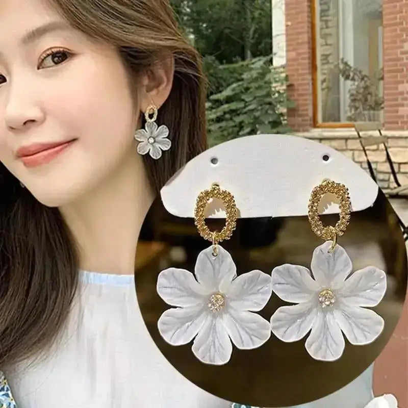 925 Silver Needle Korean Fashion Crystal Pearl Drop Earrings For Women Jewelry 2026 Trending New Luxury Zircon Women's Earrings