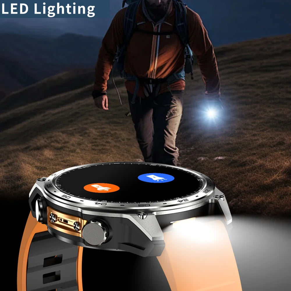 Men Sports GPS Outdoor Smart Watch App Download 4GB Memory Offline Map Waterproof MP3 MP4 LED Lighting Blue Tooth Smartwatch