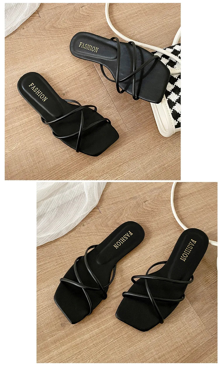 Double Toe Flip-flops Women 2026 Summer New Designer Slipper Shoes Female Casual Flat Fashion Causal Big Size Slippers Ladies