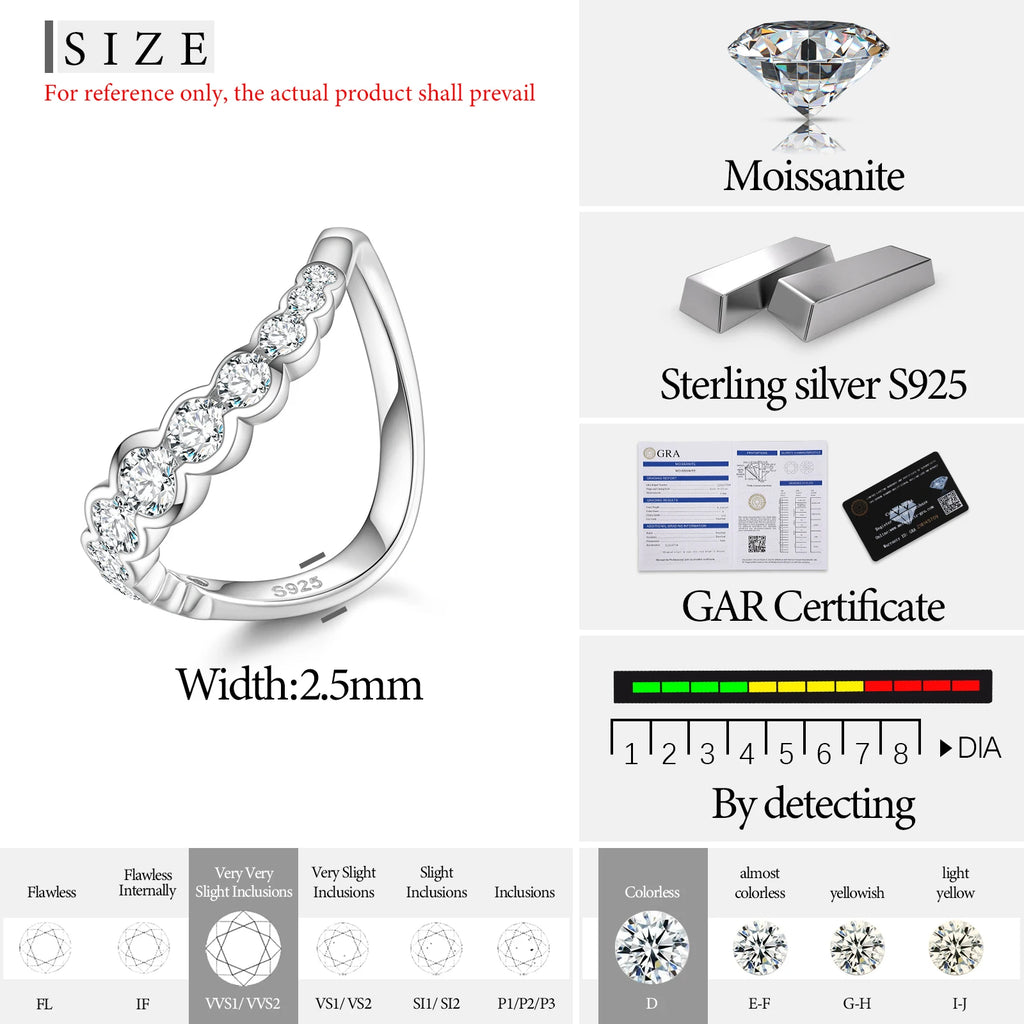 TUHE Classic Women Ring VVS1 D Color Moissanite Ring For Men Hip Hop Jewelry With Gra Certificate Pass Diamond Tester