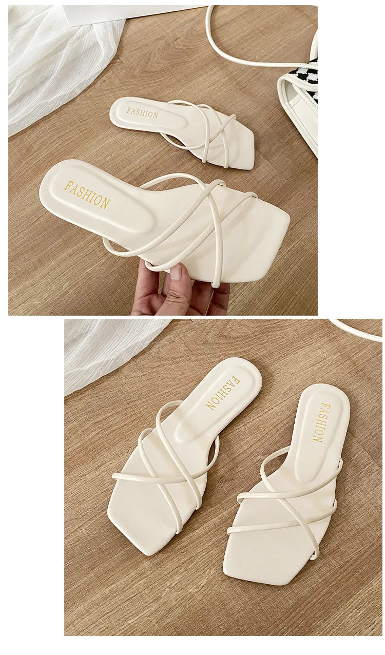 Double Toe Flip-flops Women 2026 Summer New Designer Slipper Shoes Female Casual Flat Fashion Causal Big Size Slippers Ladies