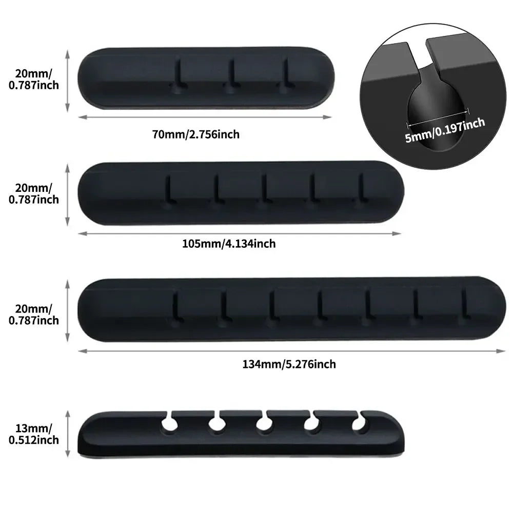 Silicone USB Cable Organizer Cable Winder Desktop Tidy Management Clips Cable Holder for Mouse Headphone Wire Organizer