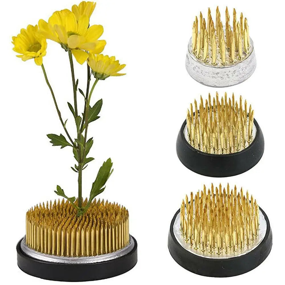 Round For Flower Base Holder Spiky Frog Fixed Tool Floral Arrange Small Gold Pin Flower Frog Arranging Holder