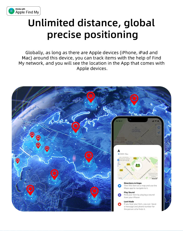 Timethinker Smart Bluetooth GPS Tracker Airtag Work with Apple Find My APP I Tag Anti Lost Locator Pet Finder Air Tags For IOS