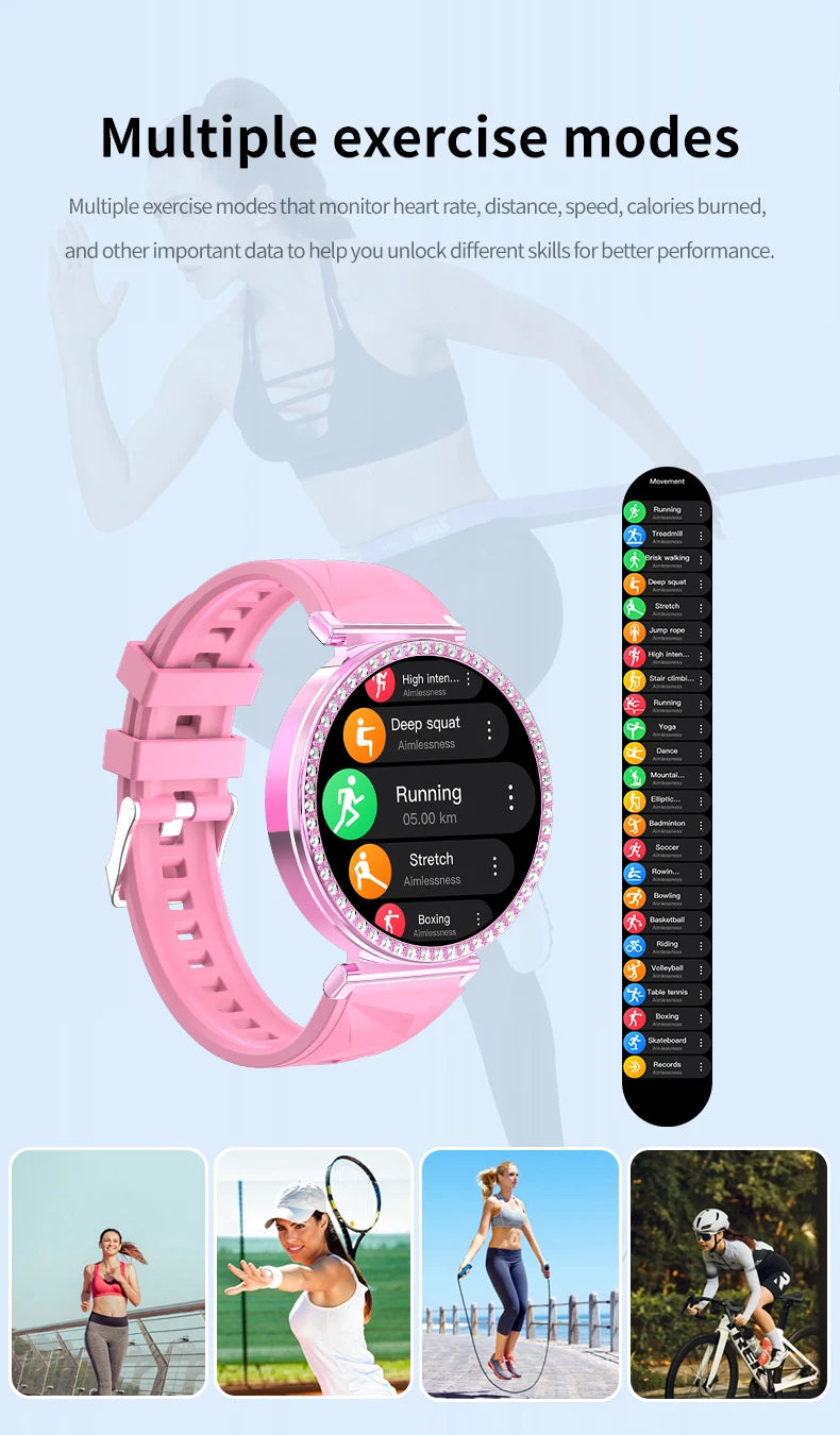 IYTSFY Smartwatch Luxury Fashion Female Physiological Reminder Bluetooth Music Women's Fashion Smart Watch Holiday Gift