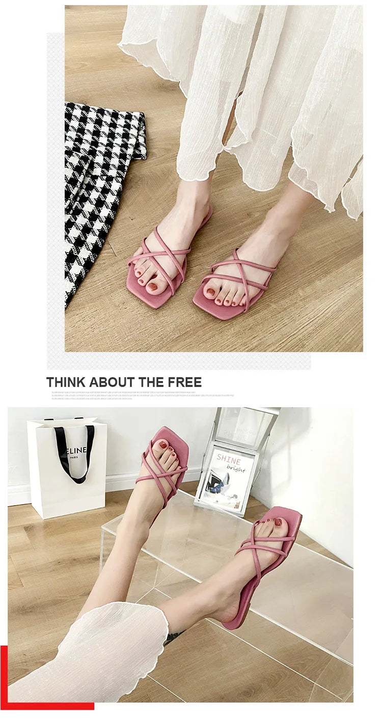 Double Toe Flip-flops Women 2026 Summer New Designer Slipper Shoes Female Casual Flat Fashion Causal Big Size Slippers Ladies