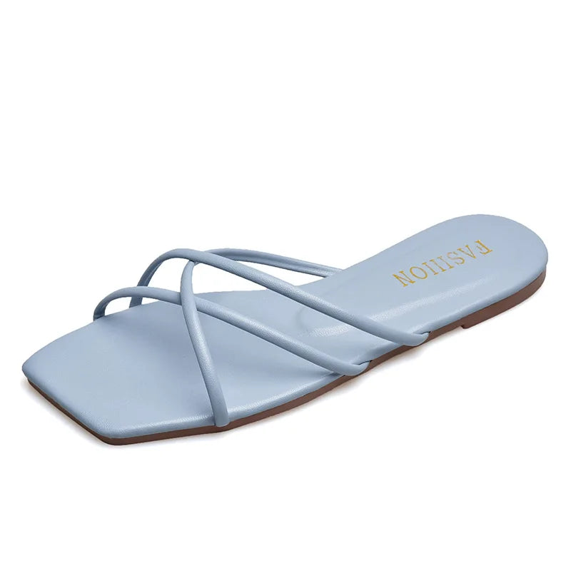 Double Toe Flip-flops Women 2026 Summer New Designer Slipper Shoes Female Casual Flat Fashion Causal Big Size Slippers Ladies