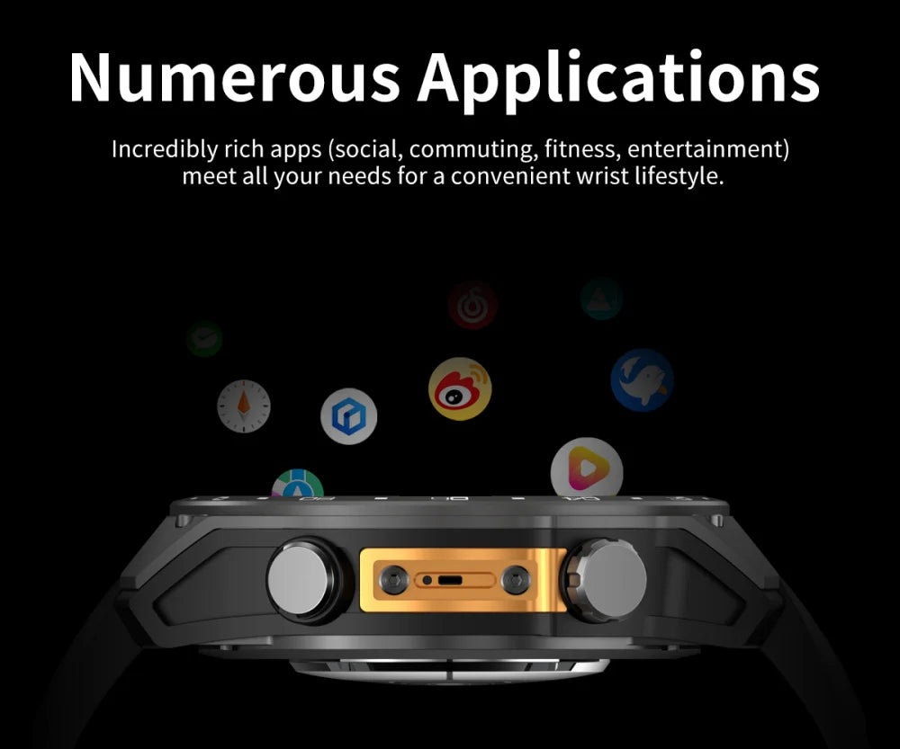 Men Sports GPS Outdoor Smart Watch App Download 4GB Memory Offline Map Waterproof MP3 MP4 LED Lighting Blue Tooth Smartwatch