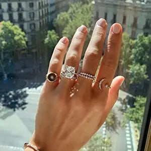 Trumium 100% 925 Sterling Silve Ring Simple Zircon Stackable Round CZ Finger Rings For Women Party Wedding  Fine Jewelry