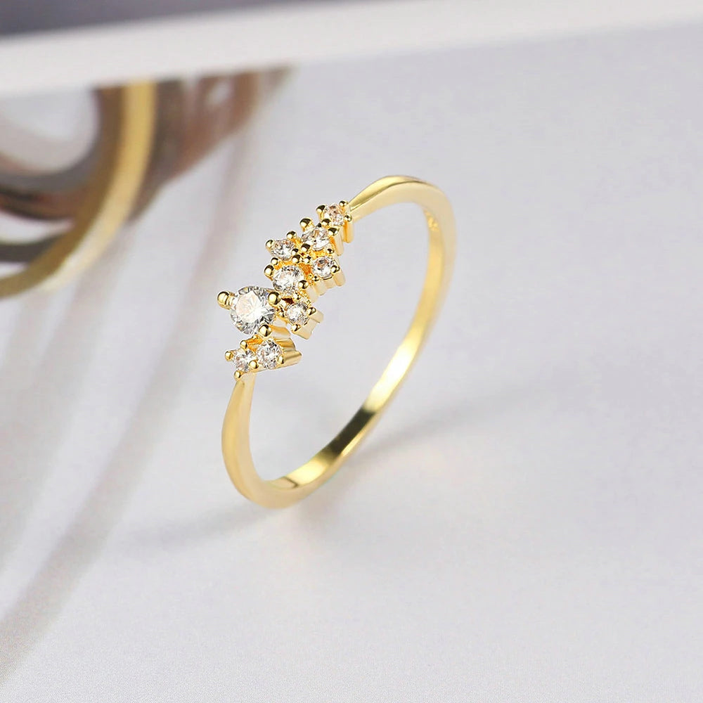 ZHOUYANG Dainty Ring For Women Lady Mini Cubic Zirconia Finger Ring Light Gold Color / Silver Color Fashion Jewelry KCR088