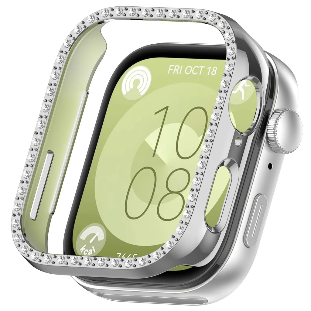 New PC Diamond Protective Case Shell Smart Watch Diamond Bumper Accessories Anti-Scratch Screen Protector for Huawei Watch Fit 3