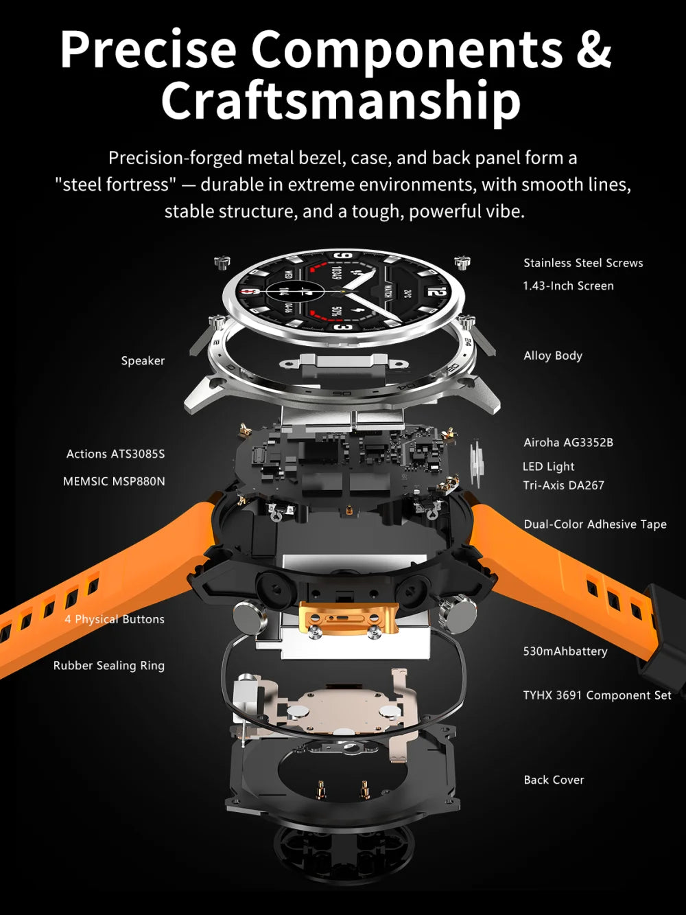 Men Sports GPS Outdoor Smart Watch App Download 4GB Memory Offline Map Waterproof MP3 MP4 LED Lighting Blue Tooth Smartwatch