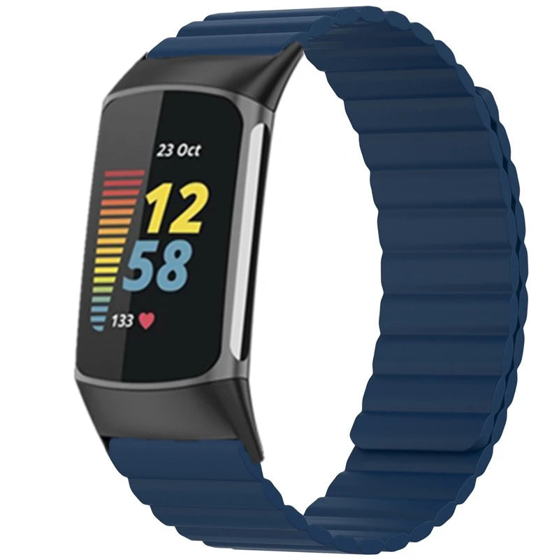 Wrist Strap For Fitbit charge 6 5 Magnetic Silicone Smart Watch Strap Wristband For Fit Bit Charge6 5 Belt Bracelet Accessories