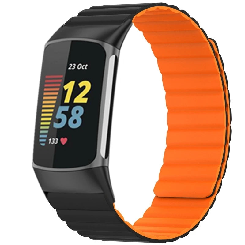 Wrist Strap For Fitbit charge 6 5 Magnetic Silicone Smart Watch Strap Wristband For Fit Bit Charge6 5 Belt Bracelet Accessories