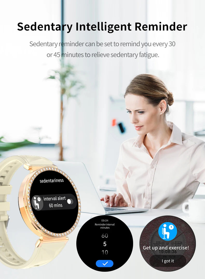 IYTSFY Smartwatch Luxury Fashion Female Physiological Reminder Bluetooth Music Women's Fashion Smart Watch Holiday Gift