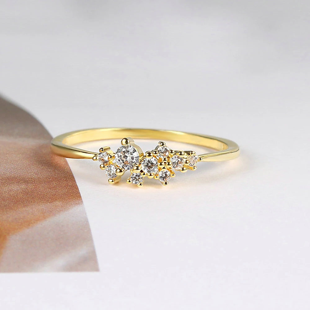 ZHOUYANG Dainty Ring For Women Lady Mini Cubic Zirconia Finger Ring Light Gold Color / Silver Color Fashion Jewelry KCR088