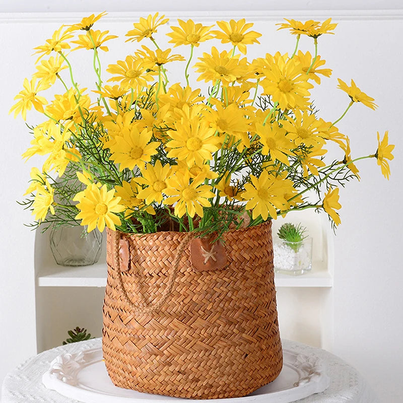 5 Heads Chamomiles Silk Artificial Flower Cosmos Home Photography Decoration Room Wedding Table Party Decorations Diy Bouquet
