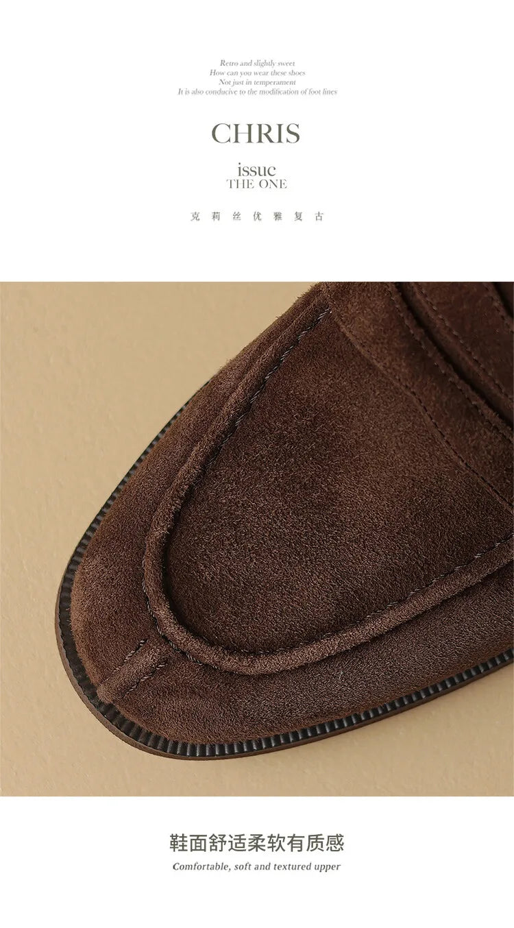 Shoes for Women 2026 Summer Brown Casual Flats Ladies Shoe Fashion Suede Loafers Soft Sole Non-Slip Feminino Zapatos Mujer