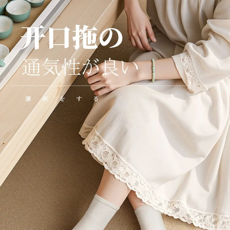 Home Linen Slippers Women's Four Season Sweat Absorbing Cotton Linen Cloth Slippers Cute and Casual PVC Toe Slippers Sandals
