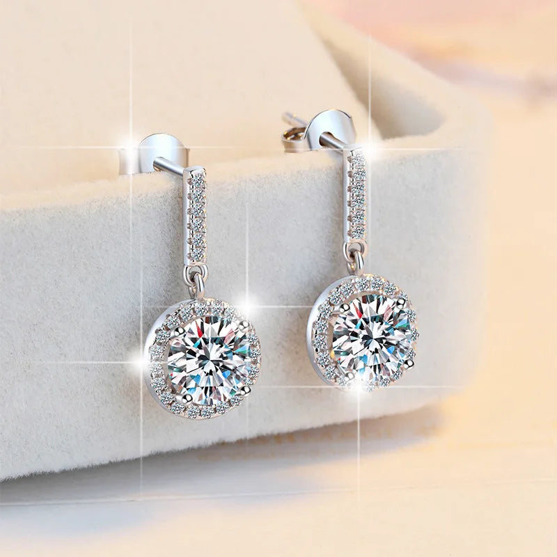925 Sterling Silver Earrings Classics for Women Wedding Jewelry Engagement Accessories Shining Zircon Earring Fashion Gift Party