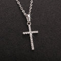 Shiny Crystal Zircon Cross Pendant Necklace for Women Simple Versatile Temperament Collarbone Chain Necklace Party Jewelry Gift