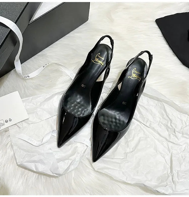 Sexy Brand Pointed Toe Thin High Heels Women Hollow Elegant Office Shoes Patent Leather Classic Designer Sandals Women Pumps