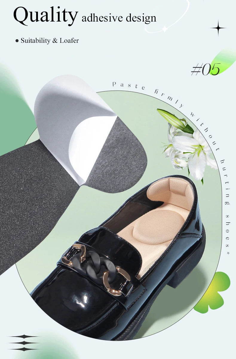 Memory Foam Insoles Women High-heel Shoes Insoles Anti-slip Cutable Insole Comfort Breathable Heel Protection Massage Shoe Pads