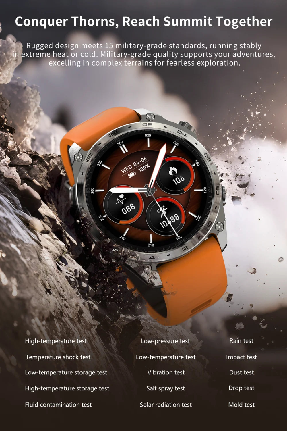 Men Sports GPS Outdoor Smart Watch App Download 4GB Memory Offline Map Waterproof MP3 MP4 LED Lighting Blue Tooth Smartwatch