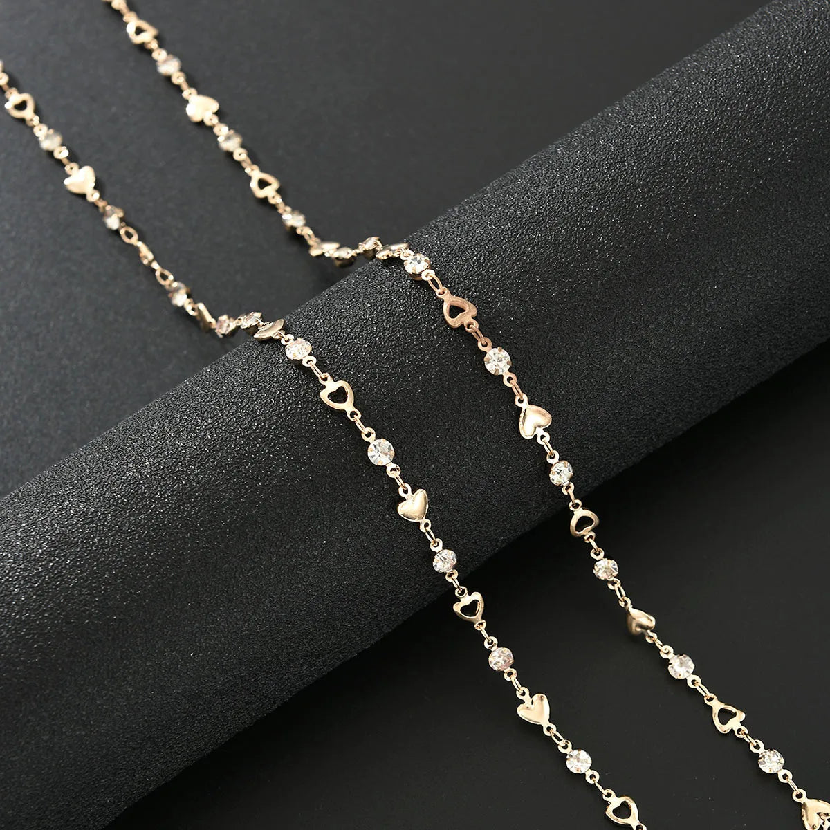New Luxury Zircon Long Tassel Necklaces for Women Bohemian Shiny Gold Color Heart Crystal Choker Party Jewelry Accessories 2025