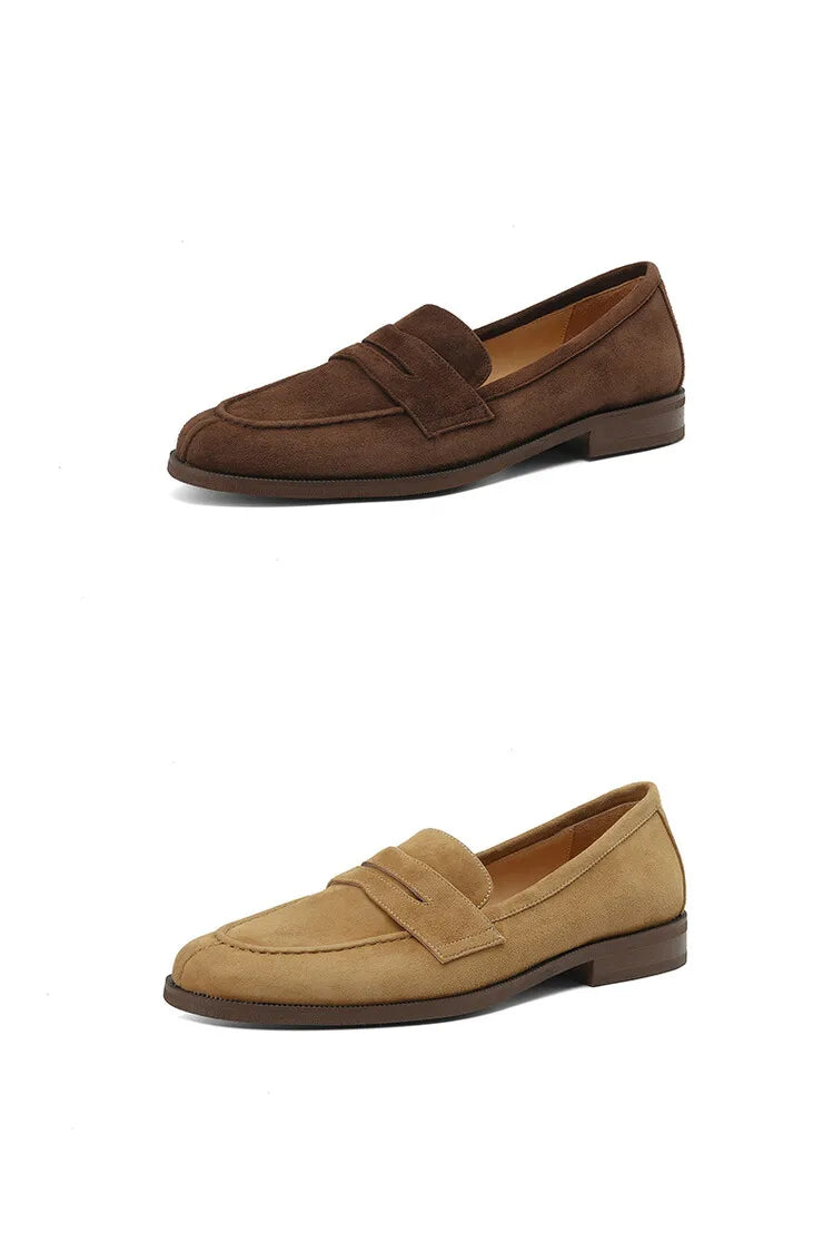 Shoes for Women 2026 Summer Brown Casual Flats Ladies Shoe Fashion Suede Loafers Soft Sole Non-Slip Feminino Zapatos Mujer