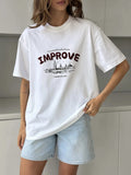 Sumuyoo 100% Cotton Women's Casual Printed T-shirt Fashionable Short-sleeve Printing T Shirts Hip Hop Loose Top