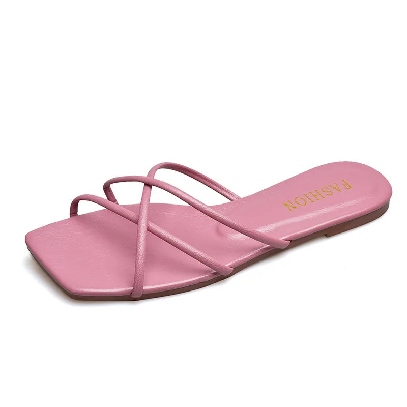 Double Toe Flip-flops Women 2026 Summer New Designer Slipper Shoes Female Casual Flat Fashion Causal Big Size Slippers Ladies