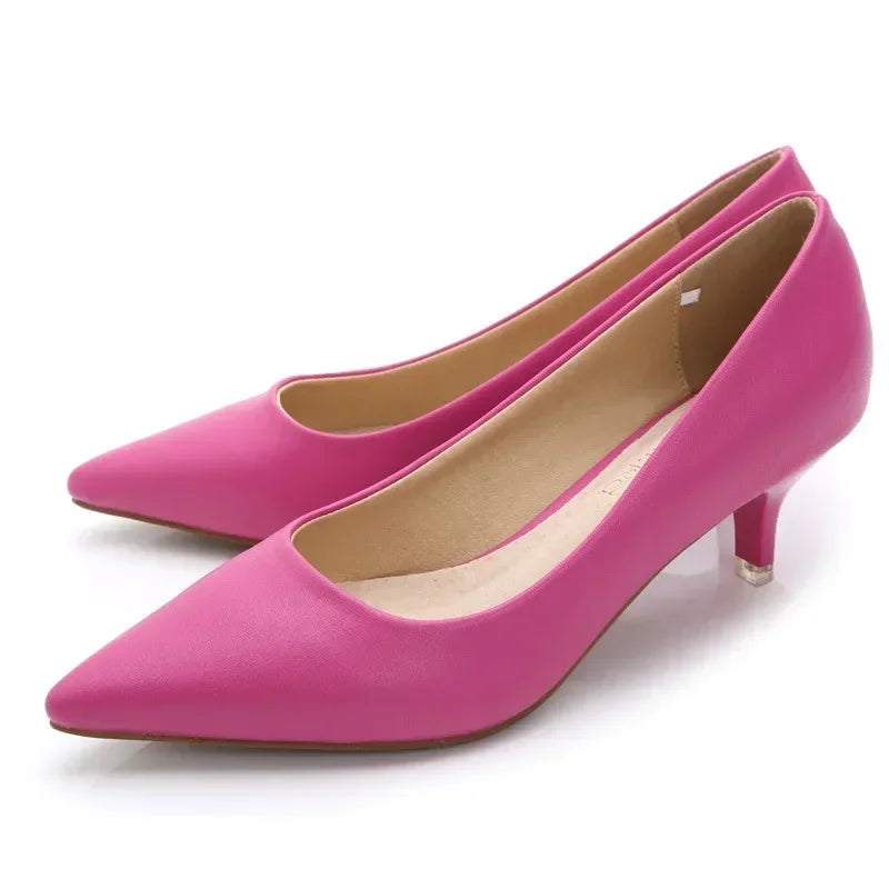 Professional High Heels Women Pointed Shallow Mouthed Single Shoes Black Slim Heeled Flight Attendant Formal Work Shoes Pumps