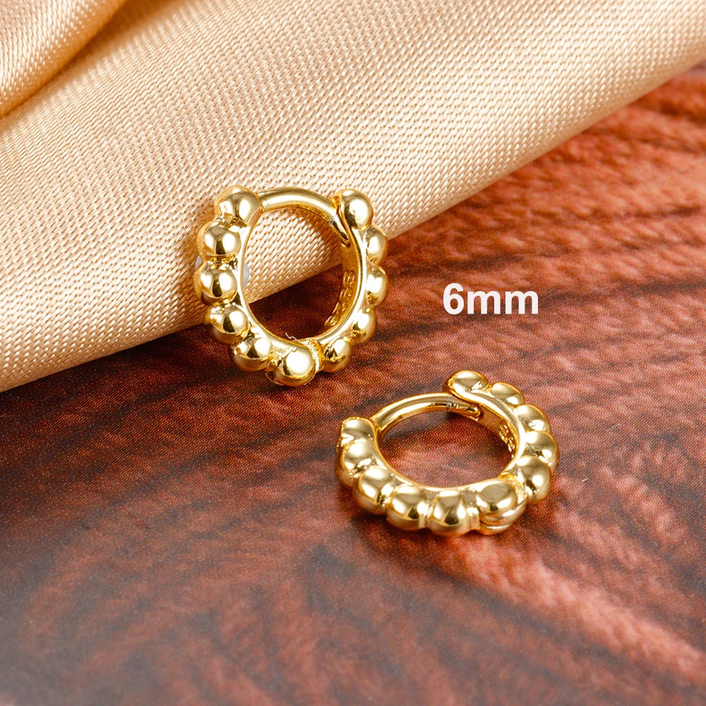 New Fashion Stainless Steel Flower Small Hoop Earrings Women Korean Crystal Zirconia Cartilage Earrings Piercing Jewelry