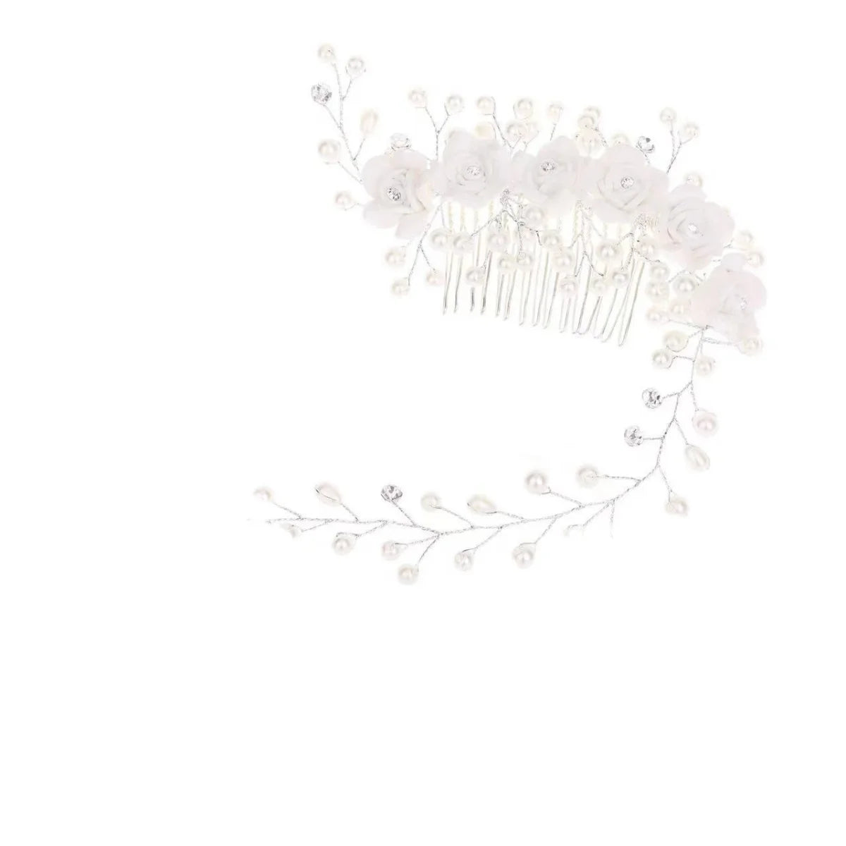 Made Hair Color Pearl Wedding Hair Combs Hair Accessories for Bridal Flower Headpiece Women Bride Hair Ornaments Jewelry