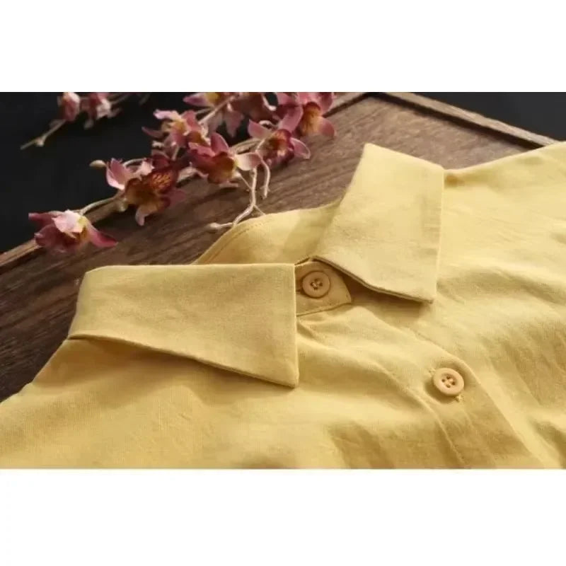 Plus Size Women Tops Blouses Loose Breathable Midi clothing Korean Casual Shirts Women Simple Solid Female Long Sleeved Blouses