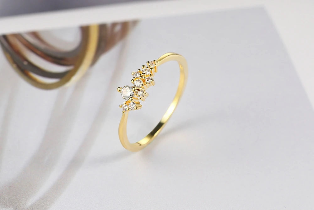 ZHOUYANG Dainty Ring For Women Lady Mini Cubic Zirconia Finger Ring Light Gold Color / Silver Color Fashion Jewelry KCR088